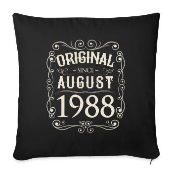 Vintage - Original since August 1988 Birthday - Sofa pillowcase 17,3'' x 17,3'' (45 x 45 cm) - black - Front