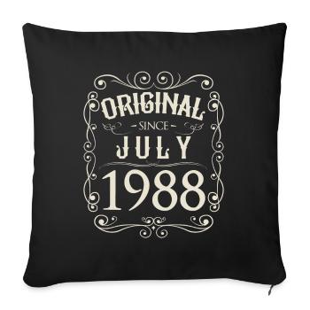 Vintage - Original since July 1988 Birthday - Sofa pillowcase 17,3'' x 17,3'' (45 x 45 cm) - black - Front