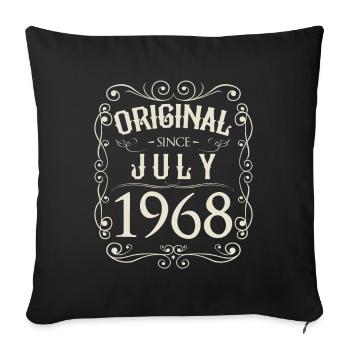 Vintage - Original depuis juillet 1968 Anniversaire - Housse de coussin décorative 45 x 45 cm - noir - Devant