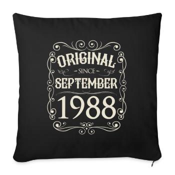 Vintage - Original since September 1988 Birthday - Sofa pillowcase 17,3'' x 17,3'' (45 x 45 cm) - black - Front