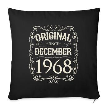 Vintage - Original depuis décembre 1968 Anniversaire - Housse de coussin décorative 45 x 45 cm - noir - Devant