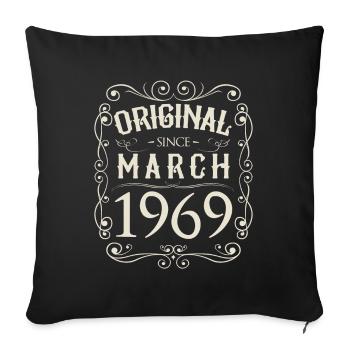 Vintage - Original since März 1969 Geburtstag - Sofakissenbezug 45 x 45 cm - Schwarz - Vorne