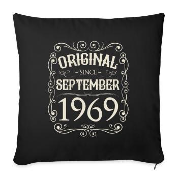 Vintage - Original since September 1969 Geburtstag - Sofakissenbezug 45 x 45 cm - Schwarz - Vorne
