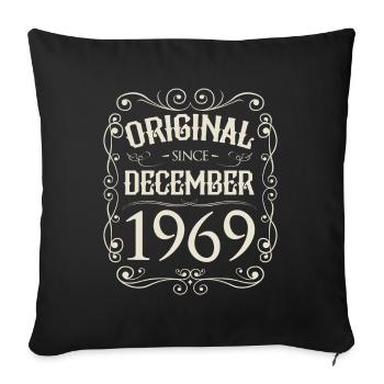 Vintage - Original since Dezember 1969 Geburtstag - Sofakissenbezug 45 x 45 cm - Schwarz - Vorne