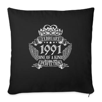 Unique en son genre février 1991 anniversaire - Housse de coussin décorative 45 x 45 cm - noir - Devant