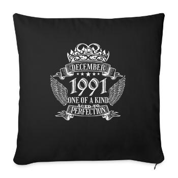 Unique en son genre décembre 1991 anniversaire - Housse de coussin décorative 45 x 45 cm - noir - Devant