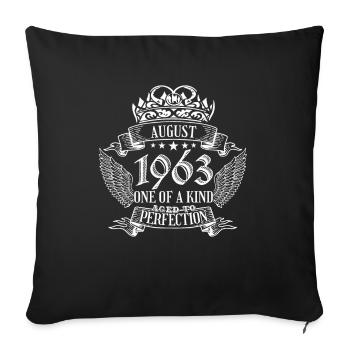 Unique en son genre août 1963 anniversaire - Housse de coussin décorative 45 x 45 cm - noir - Devant