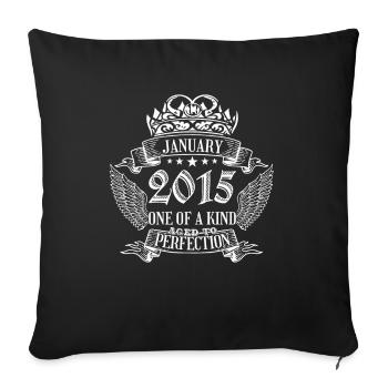 One of a Kind January 2015 Birthday - Sofa pillowcase 17,3'' x 17,3'' (45 x 45 cm) - black - Front