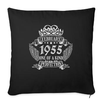 Unique en son genre février 1955 anniversaire - Housse de coussin décorative 45 x 45 cm - noir - Devant