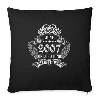 Unique en son genre juin 2007 anniversaire - Housse de coussin décorative 45 x 45 cm - noir - Devant