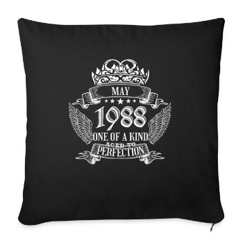 One of a Kind May 1988 Birthday - Sofa pillowcase 17,3'' x 17,3'' (45 x 45 cm) - black - Front