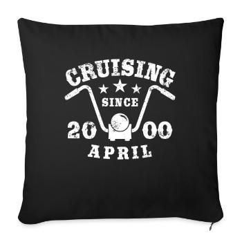 Cruising Biker Birthday April 2000 Motorcycle - Sofa pillowcase 17,3'' x 17,3'' (45 x 45 cm) - black - Front