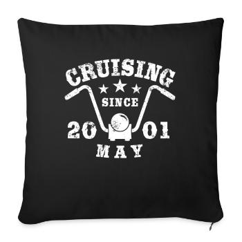 Cruising Biker Birthday May 2001 Motorcycle - Sofa pillowcase 17,3'' x 17,3'' (45 x 45 cm) - black - Front