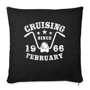 Cruising Biker Geburtstag Februar 1966 Motorrad - Sofakissenbezug 45 x 45 cm - Schwarz - Vorne