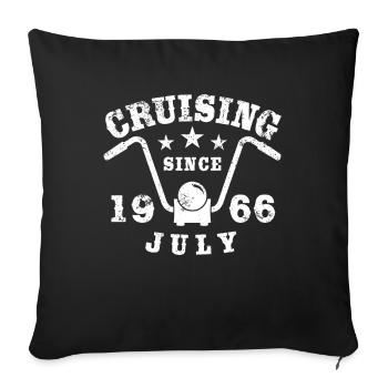 Cruising Biker Geburtstag Juli 1966 Motorrad - Sofakissenbezug 45 x 45 cm - Schwarz - Vorne