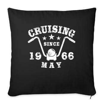 Cruising Biker Geburtstag Mai 1966 Motorrad - Sofakissenbezug 45 x 45 cm - Schwarz - Vorne