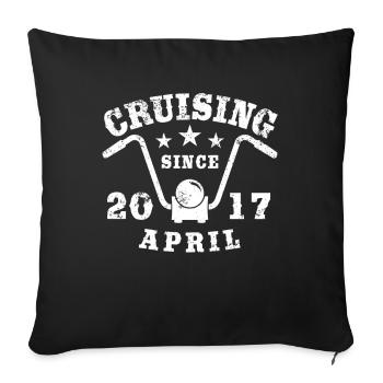 Cruising Biker Birthday April 2017 Motorcycle - Sofa pillowcase 17,3'' x 17,3'' (45 x 45 cm) - black - Front