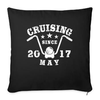 Cruising Biker Birthday May 2017 Motorcycle - Sofa pillowcase 17,3'' x 17,3'' (45 x 45 cm) - black - Front