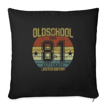 September 1981 - Birthday in September Oldschool - Sofa pillowcase 17,3'' x 17,3'' (45 x 45 cm) - black - Front