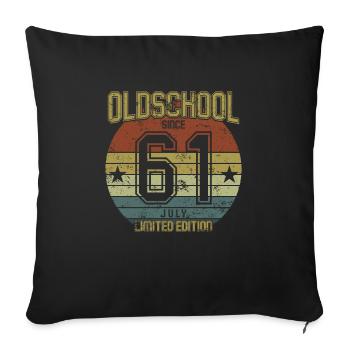 July 1961 - Birthday in July Oldschool - Sofa pillowcase 17,3'' x 17,3'' (45 x 45 cm) - black - Front