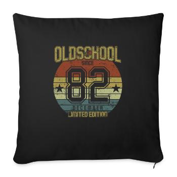 December 1982 - Geburtstag im Dezember Oldschool - Sofakissenbezug 45 x 45 cm - Schwarz - Vorne