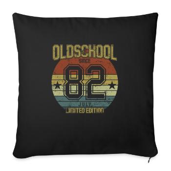 July 1982 - Geburtstag im Juli Oldschool - Sofakissenbezug 45 x 45 cm - Schwarz - Vorne