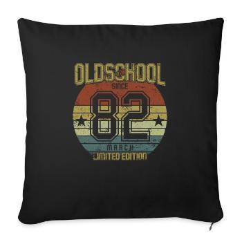 March 1982 - Geburtstag im März Oldschool - Sofakissenbezug 45 x 45 cm - Schwarz - Vorne