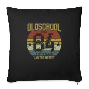 Septembre 1984 - Anniversaire en septembre Oldschool - Housse de coussin décorative 45 x 45 cm - noir - Devant