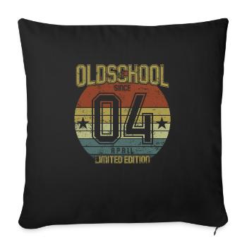 Avril 2004 - Anniversaire en avril Oldschool - Housse de coussin décorative 45 x 45 cm - noir - Devant