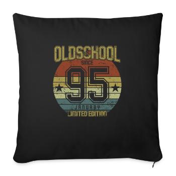 January 1995 - Geburtstag im Januar Oldschool - Sofakissenbezug 45 x 45 cm - Schwarz - Vorne