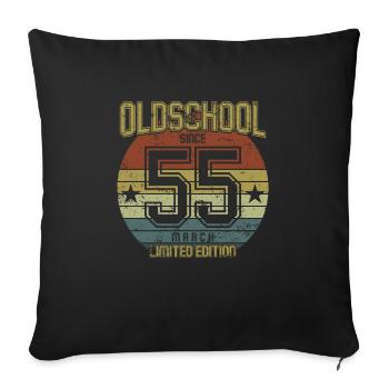 March 1955 - Geburtstag im März Oldschool - Sofakissenbezug 45 x 45 cm - Schwarz - Vorne