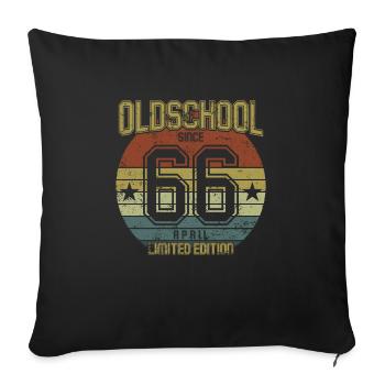 April 1966 - Geburtstag im April Oldschool - Sofakissenbezug 45 x 45 cm - Schwarz - Vorne