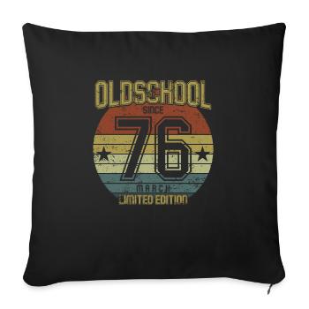 March 1976 - Geburtstag im März Oldschool - Sofakissenbezug 45 x 45 cm - Schwarz - Vorne