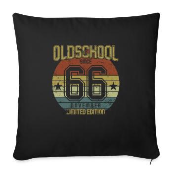 November 1966 - Birthday in November Oldschool - Sofa pillowcase 17,3'' x 17,3'' (45 x 45 cm) - black - Front