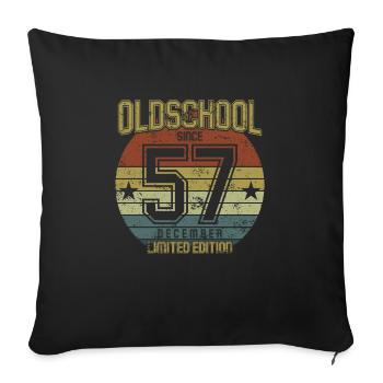 Décembre 1957 - Anniversaire en décembre Oldschool - Housse de coussin décorative 45 x 45 cm - noir - Devant