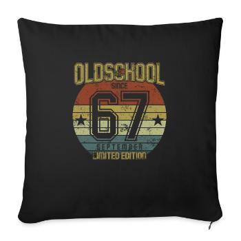 September 1967 - Birthday in September Oldschool - Sofa pillowcase 17,3'' x 17,3'' (45 x 45 cm) - black - Front