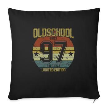 August 1997 - Birthday in August Oldschool - Sofa pillowcase 17,3'' x 17,3'' (45 x 45 cm) - black - Front