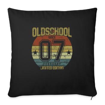 February 2007 - Birthday in February Oldschool - Sofa pillowcase 17,3'' x 17,3'' (45 x 45 cm) - black - Front