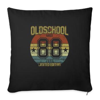 June 1988 - Geburtstag im Juni Oldschool - Sofakissenbezug 45 x 45 cm - Schwarz - Vorne