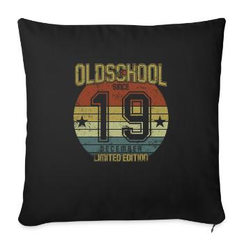 December 2019 - Geburtstag im Dezember Oldschool - Sofakissenbezug 45 x 45 cm - Schwarz - Vorne