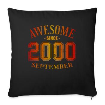 September 2000 - September Awesome Birthday - Sofa pillowcase 17,3'' x 17,3'' (45 x 45 cm) - black - Front
