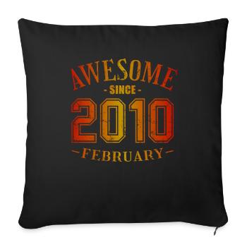 Février 2010 - Anniversaire en février Génial - Housse de coussin décorative 45 x 45 cm - noir - Devant