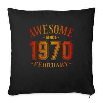 Février 1970 - Anniversaire en février Génial - Housse de coussin décorative 45 x 45 cm - noir - Devant