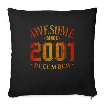 Décembre 2001 - Anniversaire en décembre Génial - Housse de coussin décorative 45 x 45 cm - noir - Devant