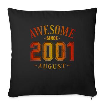 Août 2001 - Anniversaire en août Génial - Housse de coussin décorative 45 x 45 cm - noir - Devant