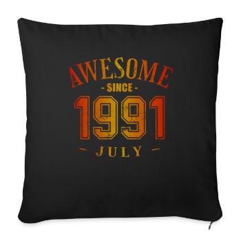 Juillet 1991 - Anniversaire en juillet Génial - Housse de coussin décorative 45 x 45 cm - noir - Devant