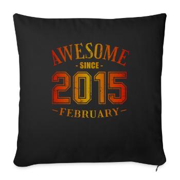 Février 2015 - Anniversaire en février Génial - Housse de coussin décorative 45 x 45 cm - noir - Devant
