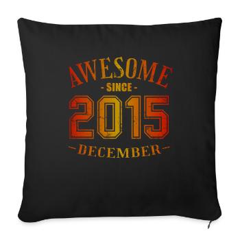 Décembre 2015 - Anniversaire en décembre Génial - Housse de coussin décorative 45 x 45 cm - noir - Devant