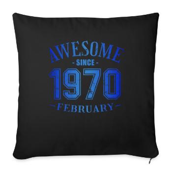 Février 1970 - Anniversaire en février Génial - Housse de coussin décorative 45 x 45 cm - noir - Devant