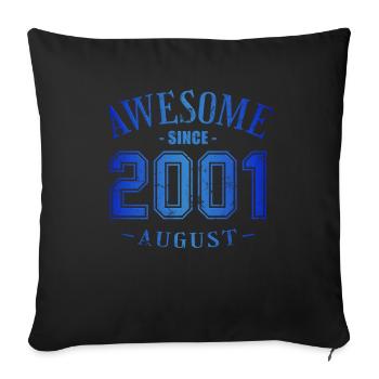 Août 2001 - Anniversaire en août Génial - Housse de coussin décorative 45 x 45 cm - noir - Devant